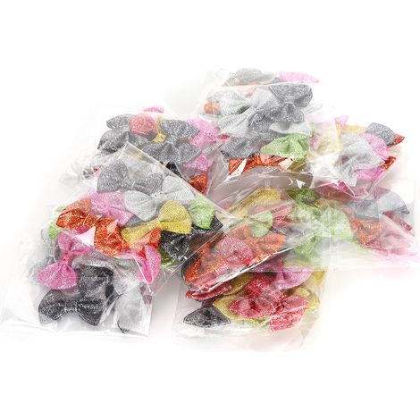 120Pcs Bow Hair Accessories 7 Colors Cute Butterfly Crocodile Ponytail Holder for Girls (1/5)