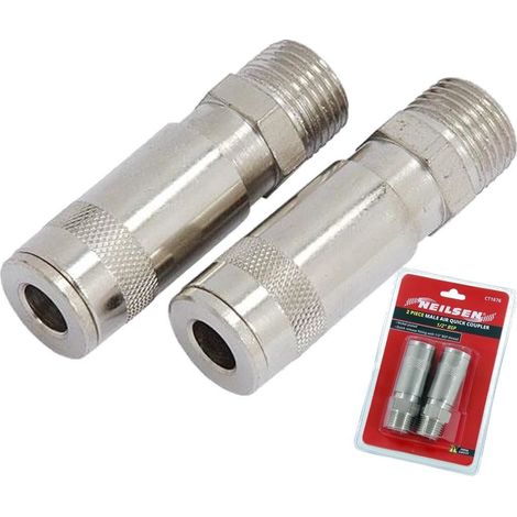 Neilsen 2pc Air Line Fittings Hose Compressor Coupler Connector 1/2" BSP Male (1/2)