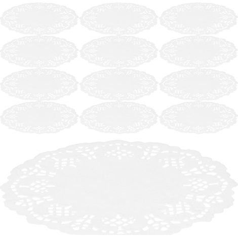 Napperons décoratifs en papier dentelle, 140 pièces rondes (1/5)