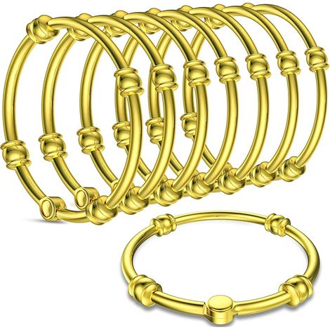 Lot de 12 anneaux de douche dorés pour rideau de douche, diamètre : 47 mm, en alliage de zinc antirouille, anneaux de rideau de douche, anneaux de suspension pour rideau de douche (1/5)