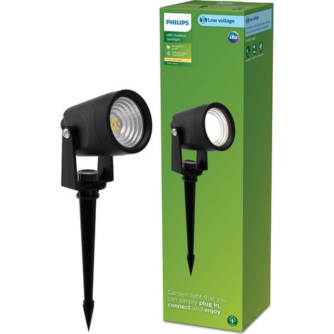 Philips Reuel Baliza con estaca (Negro) Luz blanca cálida - 1 unidad (1/5)