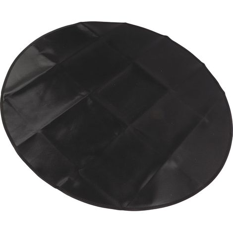 Runde, tragbare, feuerhemmende und wasserdichte, doppelseitige Bodenmatte für Grills und Smoker, 91 cm (36 Zoll), schwarz (1/5)
