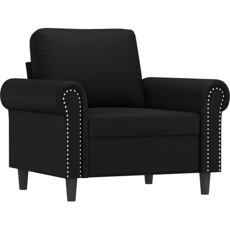 Fauteuil de Salon，Chaise，Fauteuil Noir 60 cm Similicuir CFW376499 (1/5)