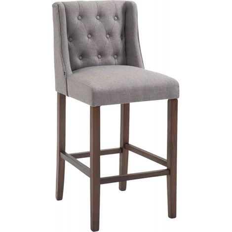 Barhocker Cassandra Stoff hellgrau antik-dunkel (1/5)