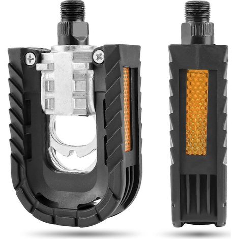 Pédales de vélo pliables en aluminium avec réflecteurs pour vélos de ville, vélos pliants et vélos de route. (1/5)