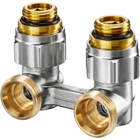 Oventrop ZB Multiflex Absperrwinkelverschraubung,1/2" x 3/4" Außengewinde, Messing vernickelt