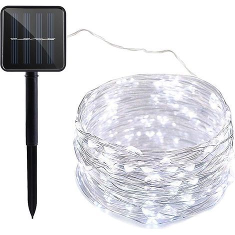 Guirlande Solaire Exterieur, 22m 200 LED Guirlande Lumineuse Exterieure Solaire Étanche 8 Modes, Solaire Guirlande Guinguette Exterieur pour Jardin Terrasse Maison Fête Noël (1/4)