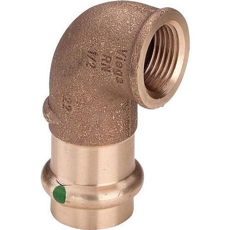Coude 90° bronze à sertir Sanpress FF - 16mm 15x21 - Viega