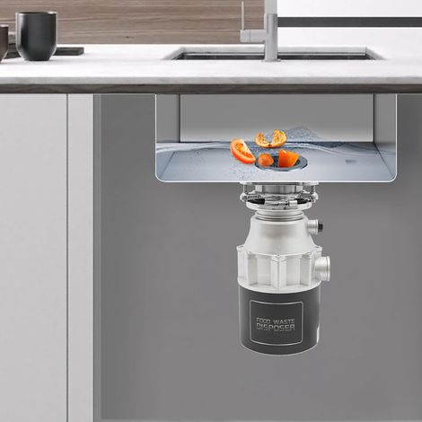 Broyeur à Déchets d'Évier de Cuisine 560W Turbocompressé 3/4HP Système Broyage Déchets Alimentaires 3600tr/min Faible Niveau Sonore Broyeur Magnétique pour Maison, Cuisine (1/5)