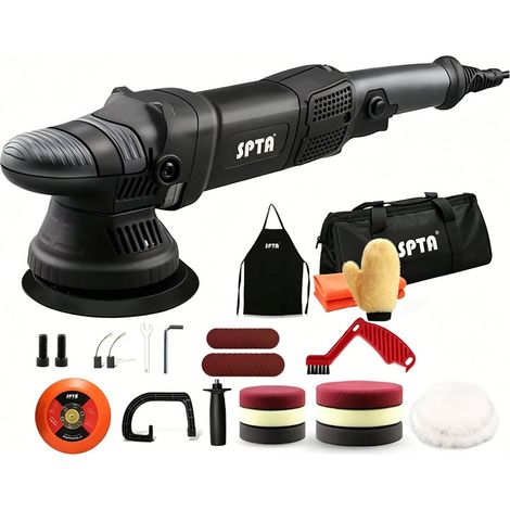 Polisseuse orbitale 5 pouces 780W double action, 15mm, outil de polissage pour voiture avec accessoires et tampons mousse pour finition de carrosserie