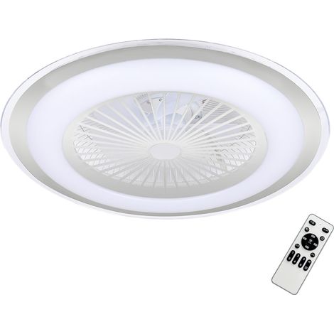 Ventilatore da soffitto rotondo Ø60cm argento/bianco LED 48W colore variabile telecomando ZEPHYR Milagro (1/5)