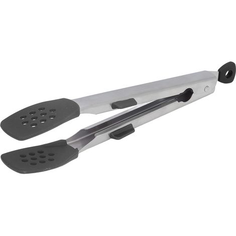 Pince de cuisine épaisse en acier inoxydable 304, antidérapante et résistante à la corrosion, pour barbecue, cuisine de restaurant et pâtisserie, noire. (1/5)
