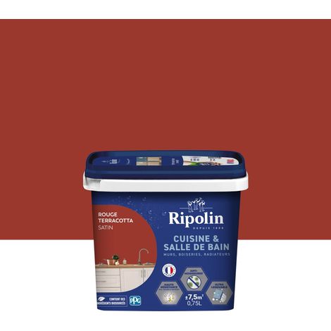 Wandfarbe, RIPOLIN Küche und Bad, 0,75 Liter, seidenmattes Terrakottarot RIPOLIN (1/3)