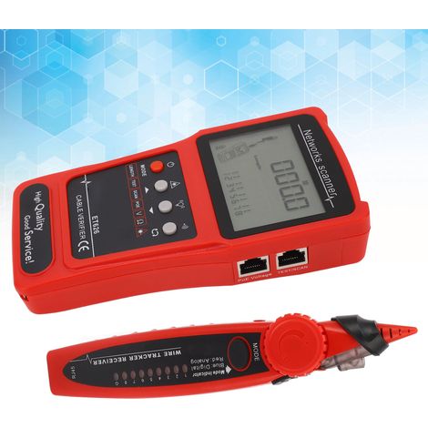 Multifunktionales Kabelsuchgerät (CAT5/CAT6), Ethernet-Kabeltester mit roter Lichtkugel, PoE-Schaltungstester zur Fehlerortung und Längenmessung. (1/5)