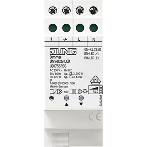 Jung Dimmer Universal LED, mit Nebenstelleneingang, REG UD1755REG (1/2)