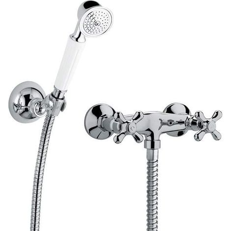 Rubinetto a parete per doccia doppia leva con set doccia in colore cromo Paffoni Iris IRV168DCR Cromo - Iris (1/5)