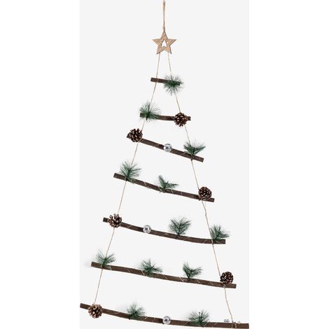 Sklum – Arbre de Noël LED mural Iber 110 cm – Décoration murale design – Écologique avec guirlande LED – Pour intérieur moderne (1/5)