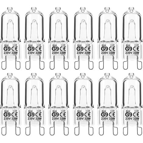 Lot de 12 Ampoule G9 Halogène 33W Dimmable Chaud Four Plafonnier (1/5)
