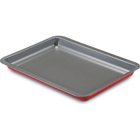 Guardini, Teglia rettangolare 26x37 cm, Acciaio con rivestimento antiaderente, Rosso e Grigio, Made in Italy, Linea Rossana (1/2)