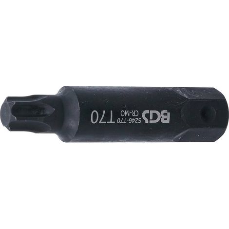 Embout T70 Torx 100 mm - Profil T, 22 mm - Précision et Durabilité, Acier, Zones Difficiles - D-Work