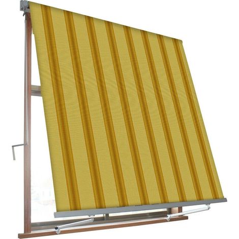 TENDA DA SOLE CADUTA 3X2,45 MT SENZA CASSONETTO BRACCI BEIGE OCRA RIGATA BALCONE OMBRA 372