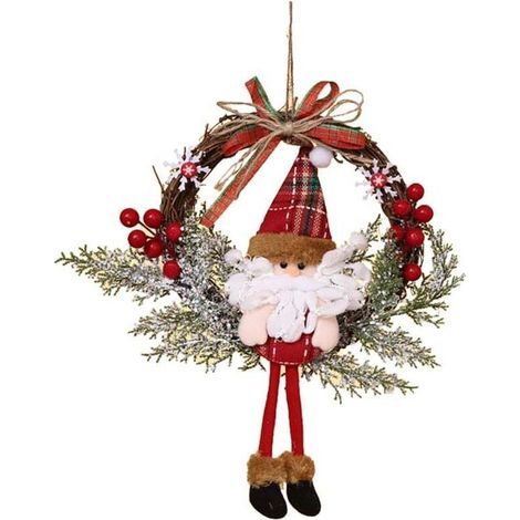 Künstlicher Weihnachtskranz als Dekoration für Tür, Wand, Fenster, Haus, Bauernhaus, Party (1/4)