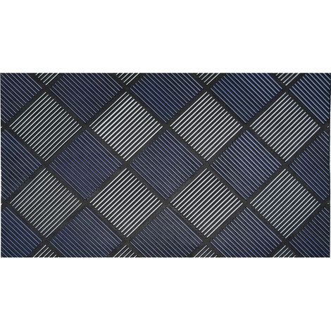 Platina Scraper Rubber Doormat, 40x70cm, Silver/Blue (1/4)