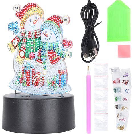 3D-Diamant-LED-Weihnachtslampe, USB-Touch-Steuerung, smarte DIY-Heimdekorations-Nachtleuchte (1/5)