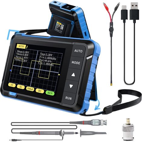 400 V 200 kHz Portable Digital Oscilloscope - 2.5 MS/s Sampling Rate - 2.8" TFT Portable Oscilloscope Auto/Normal/Single Trigger Mode - Signal Generator for Beginners (1/5)