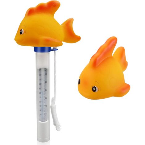 Thermomètre de Piscine,Thermomètre Facile à Lire Grande Taille avec Corde, Thermomètre Flottant pour Piscines Extérieures et Intérieures, Spas et Bains à Remous (1/5)