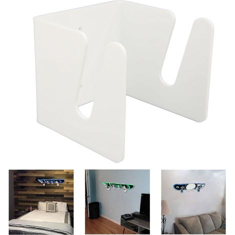 0026 Home Collection Wandhalterung für elektrische Skateboards, aus weißem Acryl. (1/5)