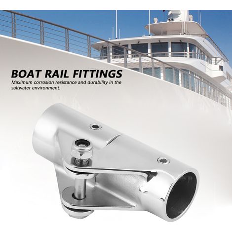Connecteur pivotant pliable en acier inoxydable pour accessoires de rambarde marine, adapté aux bateaux et yachts (22 mm). (1/5)