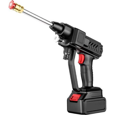 Idropulitrice per auto ad alta pressione senza fili, 21 V/1200 mAh, pistola ad acqua elettrica ad alta pressione per il lavaggio auto domestico, tubo da 5 metri, con 1 batteria e accessori (1/4)