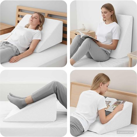 vidaXL Cuscino per Gambe Bianco 60 x 50 x 30 cm Schiuma Memory