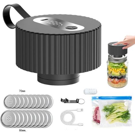 Envasadora al vacío eléctrica para tarros de cristal Mason，color negro (1/5)