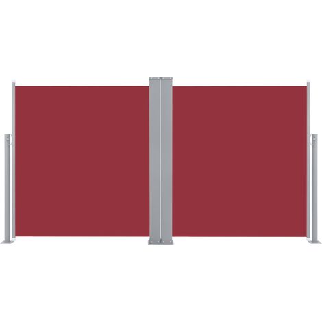 Auvent paravent store brise-vue latéral rétractable de patio jardin terrasse balcon protection visuelle écran 160 x 600 cm rouge