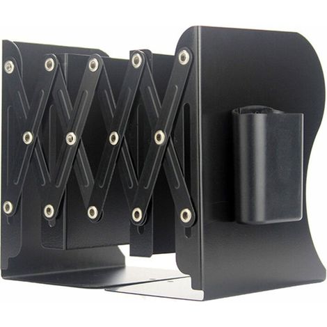 Serre-livres réglables, étagère de rangement avec porte-stylo pour la maison, le bureau, l'école et la bibliothèque (noir) (1/5)