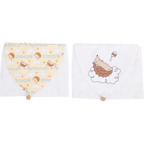 Lot de 2 serviettes éponge bébé, 6 couches anti-transpiration, grande taille en coton pour enfants 0-6 ans, motif hérisson (1/5)