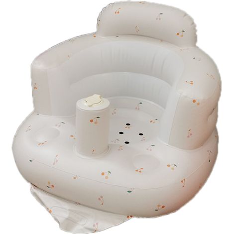 Fauteuil gonflable bébé portable pliable imprimé étanche doux canapé de douche pour entraînement tout-petits enfants cerise (1/5)