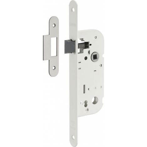 Thirard – Serrure encastrable pour porte intérieure – Axe 40mm – Becs de cane ronds – Coffre en acier embouti – Gâche plate en acier – Couleur blanc
