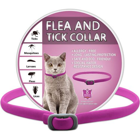 Collier Antiparasitaire Chat – Anti-Puces & Anti-Tiques 100% Naturel, Phéromones Apaisantes Anti-Stress, Réglable et Étanche, Tous Chats
