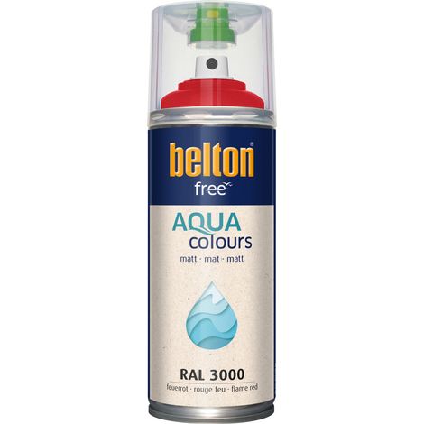 belton free Lackspray AQUAcolours 400 ml feuerrot matt Sprühlacke (1/3)