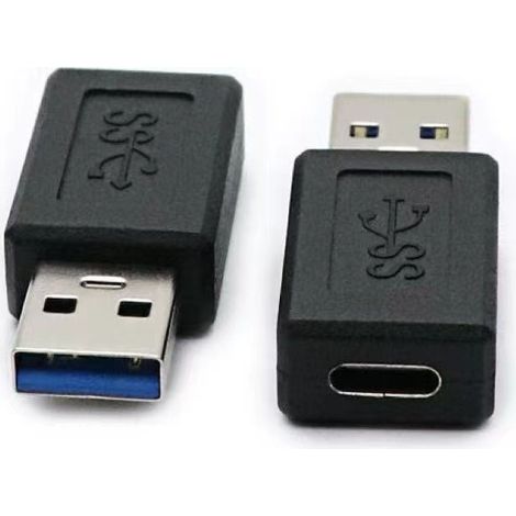 Type-C female to USB 3.0 adapter, Type-C charging and data conversion adapter, black version. (1/4)