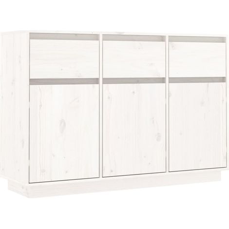 GBLY Sideboard Weiß 110x34x75 cm Massivholz Kiefer (1/5)