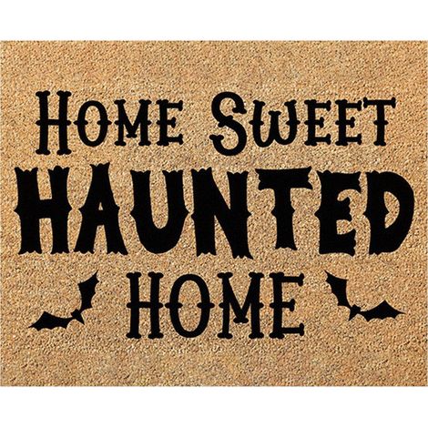 Tapis De Sol Halloween - 40 X 60 Cm - Fibres En Dacron - Intérieur Et Extérieur - Motif Citrouille Chauve-Souris - 1 Pièce (1/5)