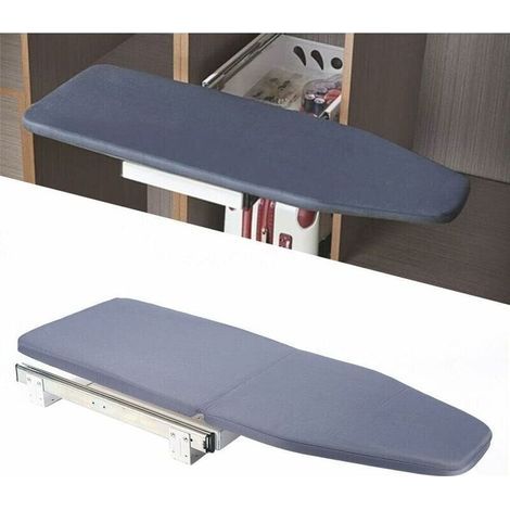 Planche à repasser extensible à 180 ° - Planche à repasser pliable de taille moyenne, tiroir d'armoire de rangement dans l'armoire, planche à repasser tournante push & pull Grise (1/5)