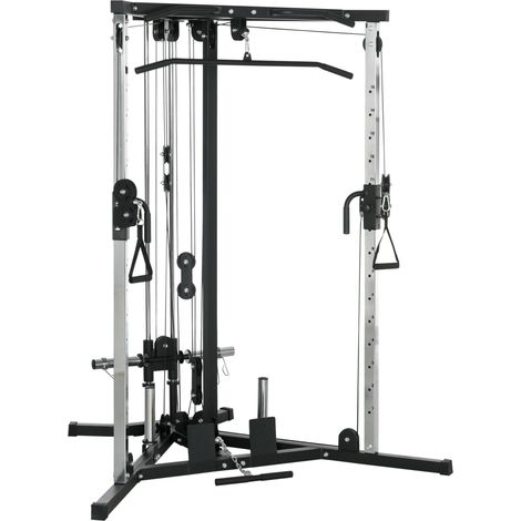 Stazione Fitness per Allenamento Totale 170x139x200 cm Power Tower in Acciaio Nero