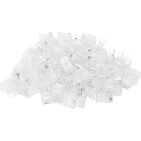 100 connecteurs TF2005A 8P8C RJ45, têtes de cristal Ethernet non blindées CAT6, adaptées aux ordinateurs, ordinateurs portables et routeurs.