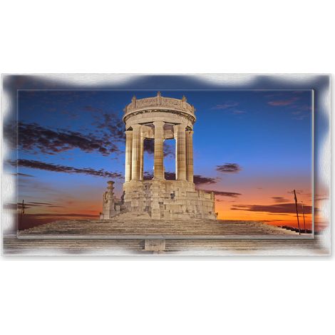 Lupia - Quadro moderno su Tela con Cornice stampata NEWEXT 75x135 cm, paesaggi localismi italiani, per casa soggiorno capezzale camera da letto hotel ufficio, ANCONA MONUMENTO AI CADUTI (1/4)