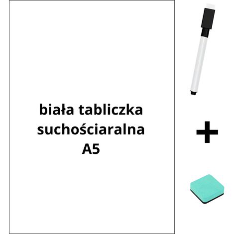 Agenda pequeña blanca tamaño A5 para nevera - magnética + rotulador + esponja - borrado en seco (1/5)